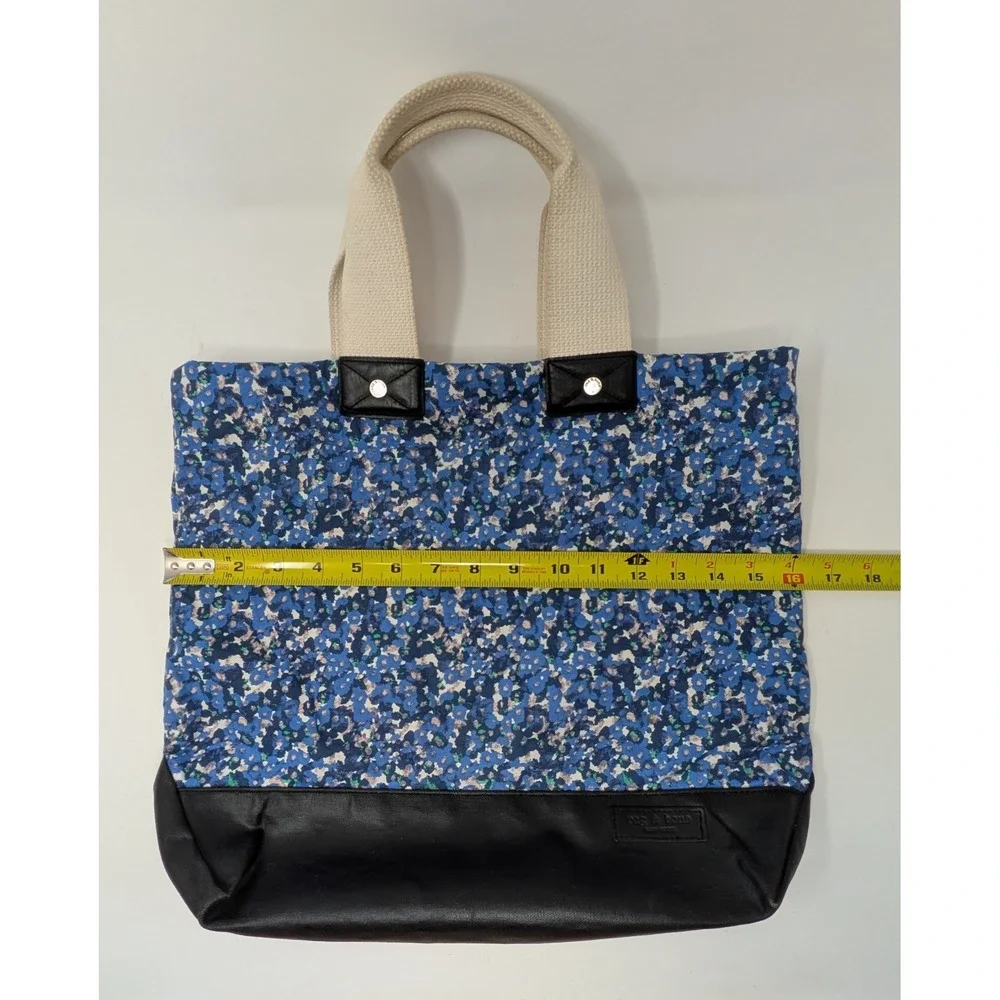 Rag & Bone New York Tote Bag Blue Floral Fabric Lightweight Bag